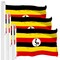 G128 3 Pack: Uganda Ugandan Flag | 3x5 Ft | LiteWeave Pro Series Printed 150D Polyester | Country Flag, Indoor/Outdoor, Vibrant Colors, Brass Grommets